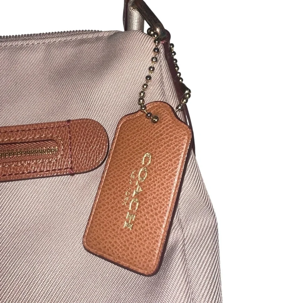 Coach Sawyer Stone Crossbody Bag Taupe Tan Brown Leather Adjustable Strap